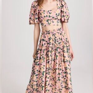 Moon River Two-Piece Floral Skirt Set